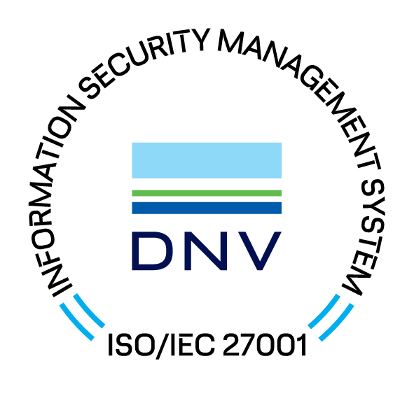 DNV ISO 27001:2022 Certification Logo - CodeMax is ISO 27001:2022 certified by DNV
