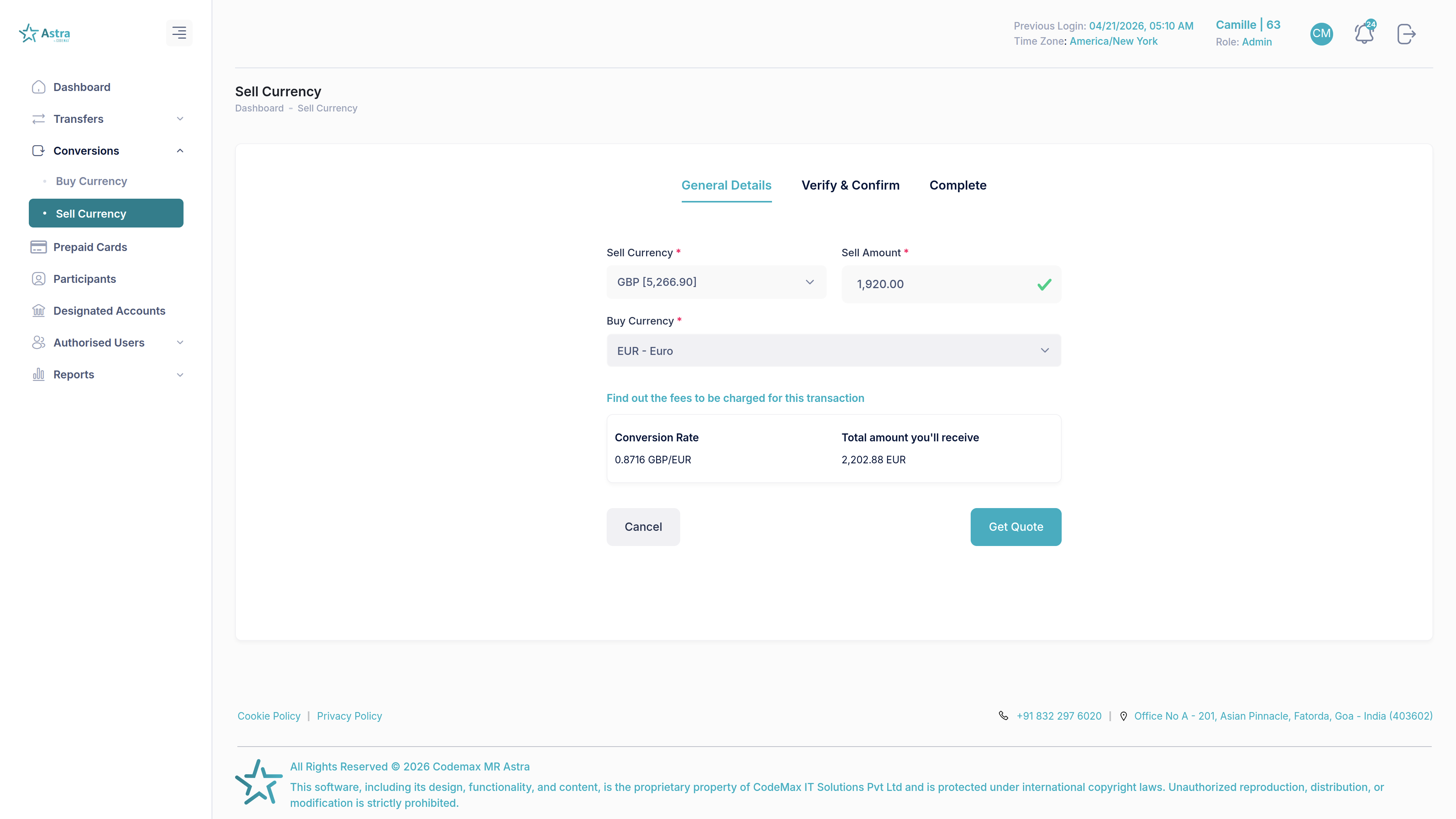 Astra Client Conversion Sell