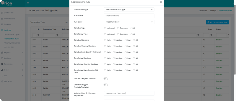 Orion Monitoring Dashboard